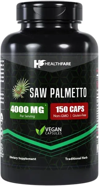 Saw Palmetto Extract | 4000mg | 150 Capsules | Traditional Herb Supplement for Prostate, Hair and Urinary Health