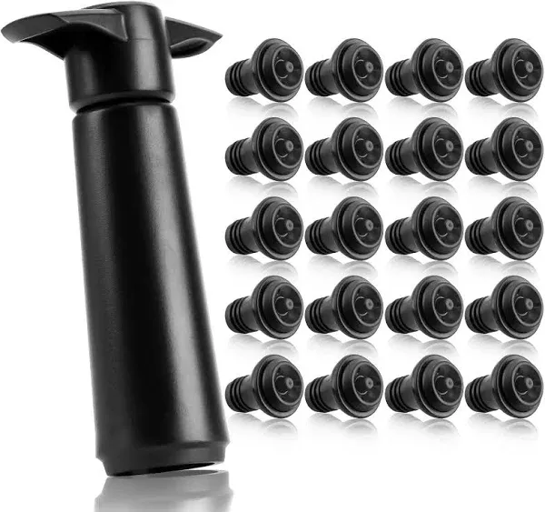 LEIFEOSH 20 Pieces Wine Stoppers with Vacuum Pump