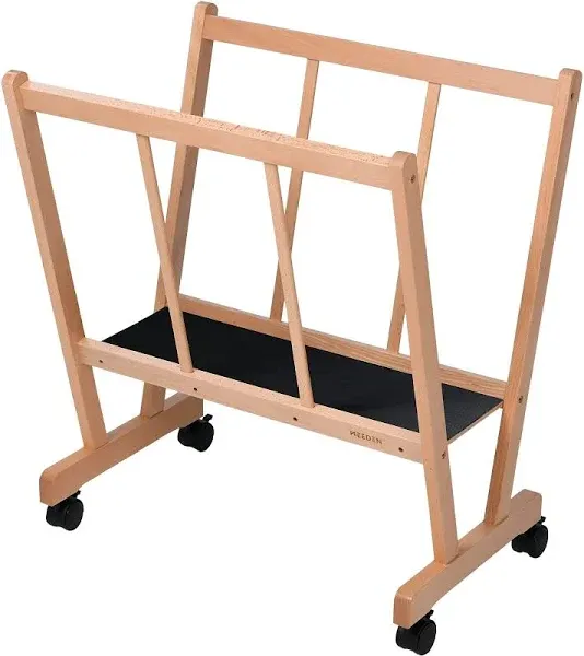 Meeden Wood Large Print Rack With Castors, Natural