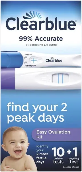 New Clearblue Easy Ovulation Kit 10 Tests + 1 pregnancy test Expires: 01/2025+