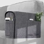  Recliner Narrow Linen Armrest Covers for Living Room Anti 6 inch width Grey