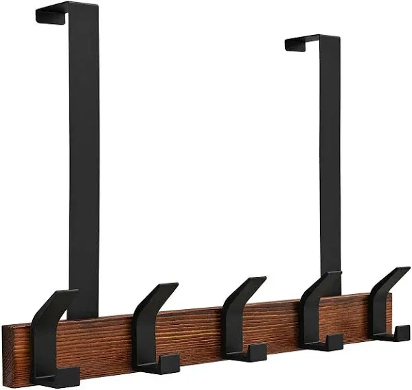 Over The Door Hooks - Door Hanger Hooks, Over The Door Towel Rack for Bathroom Pine Wood Over The Door Hooks for Hanging 16.9 Inches