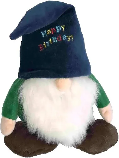 PetLou Gnome Happy Birthday Plush Dog Toy