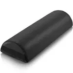 Saloniture Jumbo Half 26" x 9" x 4.5" Round Massage Table Bolster Pillow Pad - Black