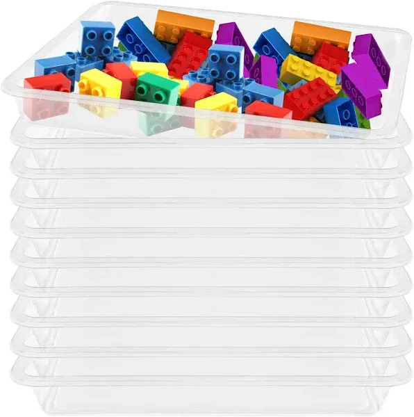 10 Pcs Plastic Art TraysReusable Plastic Trays for Serving Food and PartiesSt...