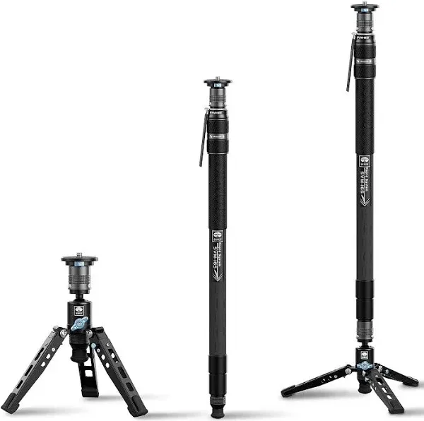 SIRUI SVM-165 Rapid Monopod for Cameras, 65” Carbon Fiber Monopod with Feet, One-Step Rapid Height Adjustment, Lightweight Travel Monopod for DSLR Camera, Modular 3 in 1, Max Load 22lbs