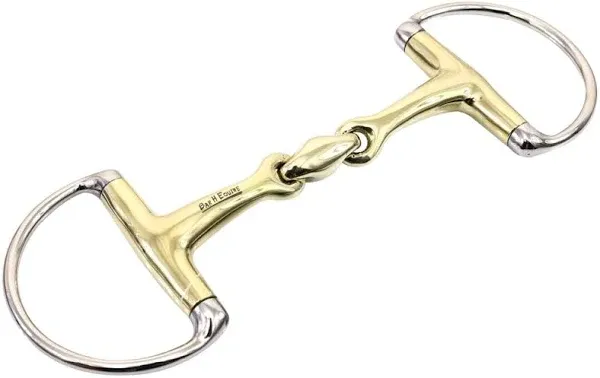 BE Bar H Equine Eggbutt D Ring French Link Snaffle Brass Mouth Bit 5 In Mouth