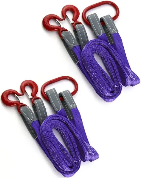 QWORK Lifting Slings Straps with Hooks