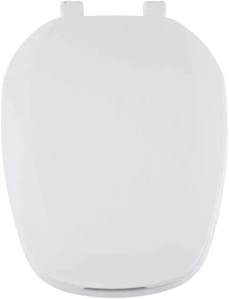 Centoco Eljer Emblem Elongated Toilet Seat with Square Front, Closed Front with Cover, Residential, Plastic, Made in the USA, EMB601-001, White