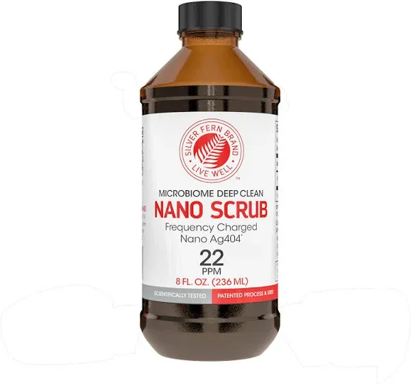 Nano Scrub by Silver Fern Brand - 1 Bottle - 48 Servings - Frequency Activated Nano Ag4O4 - Liquid