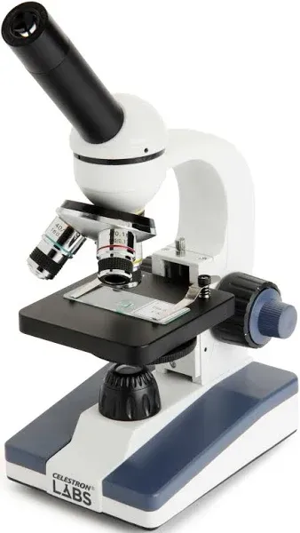 Celestron – Celestron Labs – Monocular Head Compound Microscope – 40-1000x Magnification – Adjustable Mechanical Stage – includes 2 Eyepieces and 10 Prepared Slides