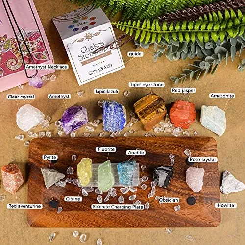 AOOVOO 17Pcs Crystals and Healing Stones Set