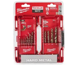 Milwaukee RED HELIX 15-Piece Cobalt Drill Bit Set, 1/16 In. thru 3/8 In.