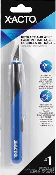 X-Acto ELMERS Retract-A-Blade Knife, 11 Blade-Blue/Black (X3204), 3 Pack