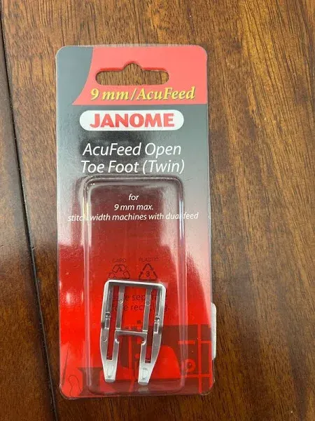 Janome AcuFeed Open Toe Satin Stitch Foot fits 9mm Machines