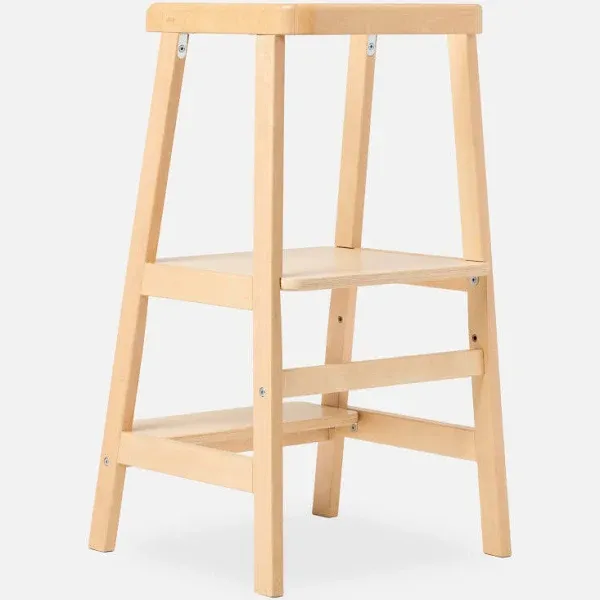 Lalo The Tower - Adjustable Height Toddler Kitchen Stool, Made from Sustainable Birch, Non-Toxic Finish, Supports Up to 200 lbs, Safe and Stylish Standing Tower for Toddlers, Easy to Clean