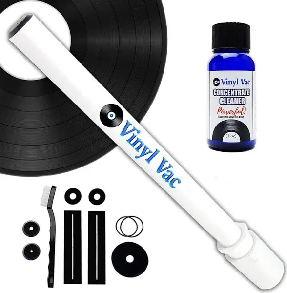 Vinyl Vac 33 Combo Record Cleaning Kit (1 oz) Vac Wand - Official Brand Listing!