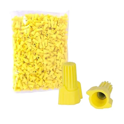 500 PCS Yellow Winged Wire Connectors, AWG 18-10, Easy Twist-on Screw on Ribbed Cap for Quick Connection, Insulated Insertion Electrical Wire Nuts with Spring, UL Listed, Yellow