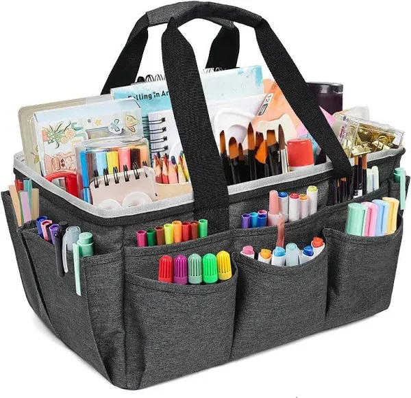 VOSDANS Multi-Functional Tote Bag Craft Bag Desktop File Folder Carrying Bag With Pockets For Art,Craft,Sewing,Travel