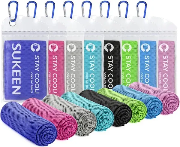 Sukeen Cooling Towel,Instant Evaporative Cooling for Sports,Yoga,Golf,Gym,Neck,Workout and More(40”x 12”)