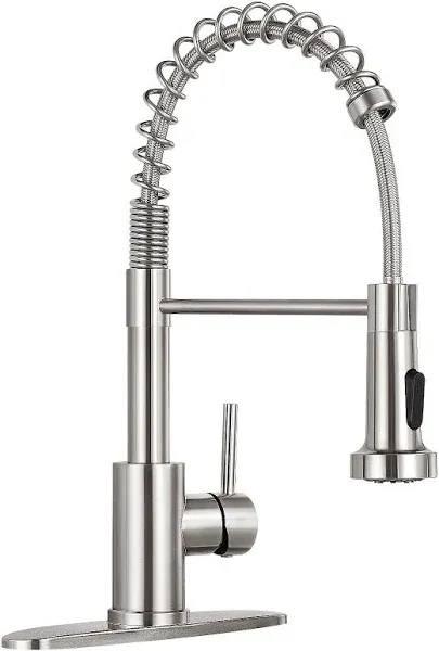 HGN Commercial Single Handle Kitchen Faucet with Pull Down Sprayer