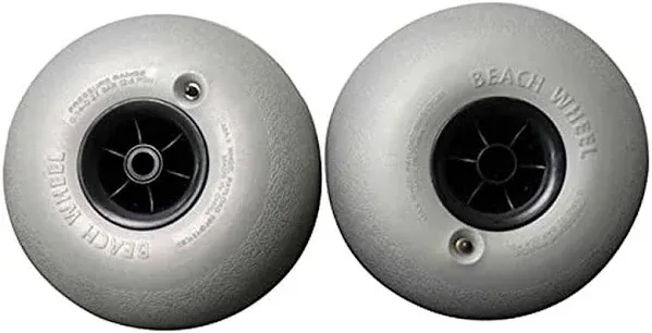 Replacement Beach Balloon Wheels for 26mm axle, Gray, Sand Tires for Kayak Carts, Canoe Trolley