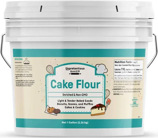 Unpretentious Cake Flour, 1 Gallon, Great For Cakes, Biscuits, Scones, Muffins