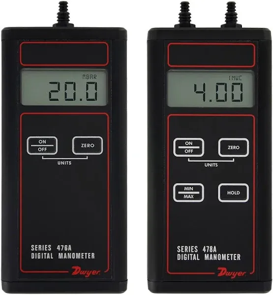 Dwyer 478A-0 Differential Pressure Digital Manometer, -4-0-4&#034; w.c.