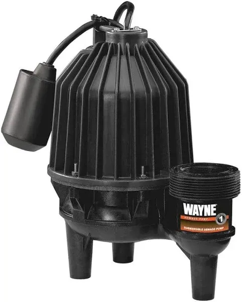 Wayne Sewage Pump 1/2HP 10,000GPH Thermoplastic SEL50 Sewage Pump