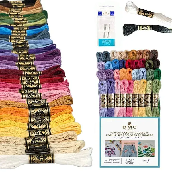 DMC Embroidery Floss Pack, Popular Colors, DMC Embroidery Thread, DMC Floss K...