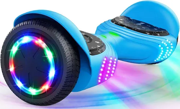 TOMOLOO Hoverboard with Speaker and Colorful LED Lights Self-Balancing Scooter UL2272 Certified 6.5" Wheel