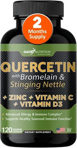 GADE NUTRITION BOOST YOUR HEALTH Quercetin with Vitamin C and Zinc Nettle Quercetin Quercetin 500mg