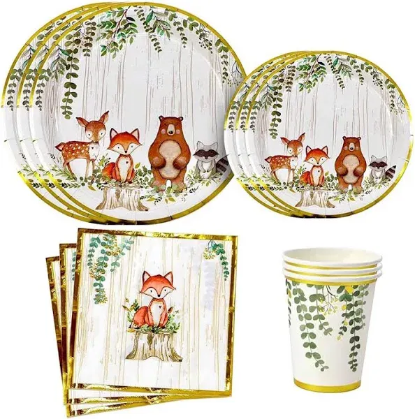 Woodland Animals Baby Shower &amp; Birthday Party Supplies for Boy &amp; Girl Decoration