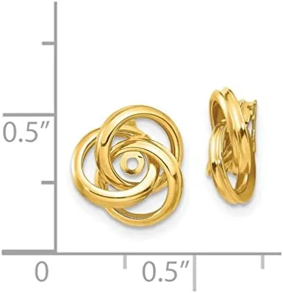 14K Yellow Gold Polished Love Knot Earrings Jackets