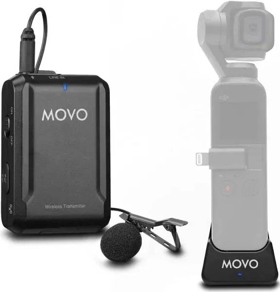 Movo Photo EDGE-OP Wireless Lavalier Microphone for DJI Osmo Pocket 1 and 2