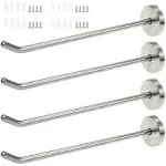 Long Nose Hook Single Hooks Robe Hook Stainless Steel 8-inch Length - Pack of 4