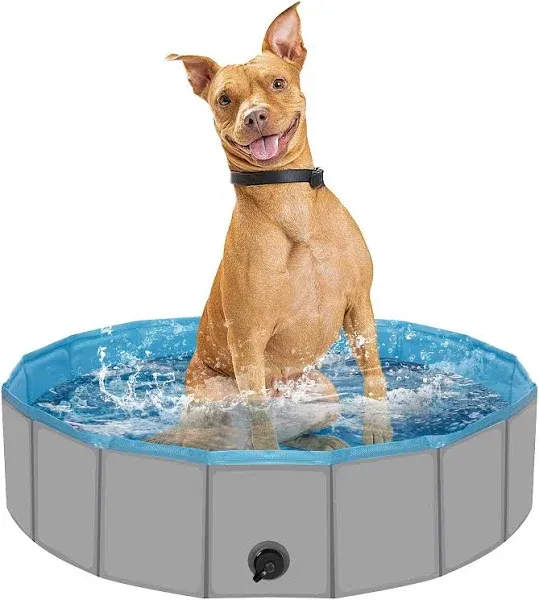 Dog Pool for Small Dogs, Plastic Pool for Dogs, Dog Bathtub Portable, Foldabl...