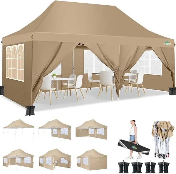 Canopy 10x20 ft Heavy Duty Commercial Party Tent Instant Gazebo with Roller Bag