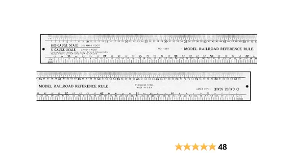 Mico-Mark 12 Inch Stainless Steel Model Railroader's Ruler