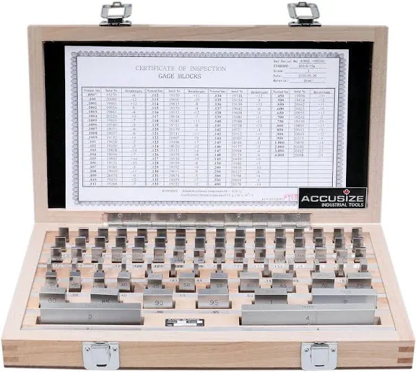 Accusize 81 Pcs/Set Steel Gage Block Set