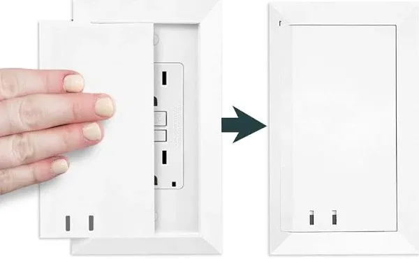 Child Resistant Outlet Cover (2-pack | White) | Decora GFCI Wall Plate | Sliding Door that Locks | Safe & Stylish | Patented Design | Made in the USA | Quick & Easy Installation | Socket Shield