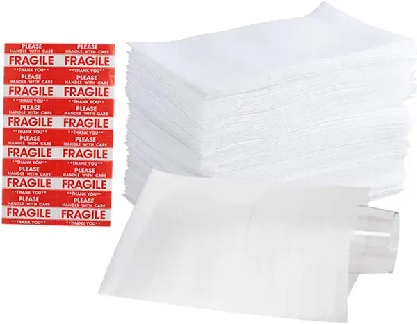 100 Pack 7.5”X 12" Foam Wrap Cushion Pouches