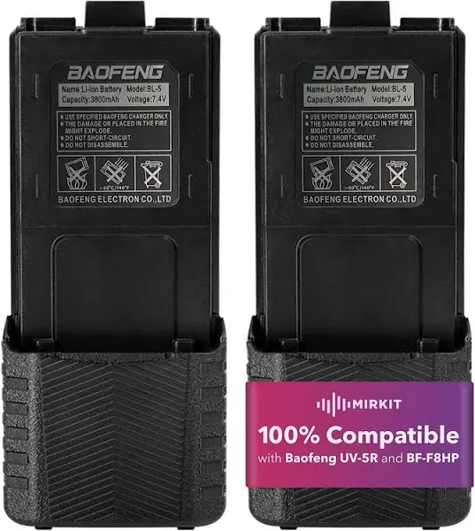 Baofeng 3800mAh Extended Battery Compatible with Uv-5R Uv-5RTP