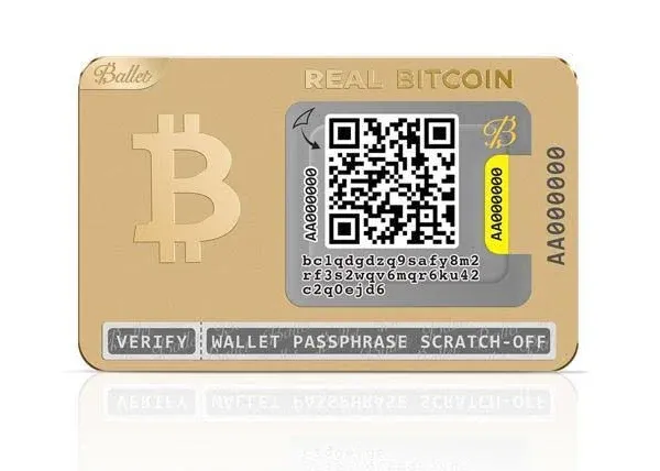 Ballet 3-Pack REAL Bitcoin, Gold Edition - The Easiest Crypto Cold Storage Ca...