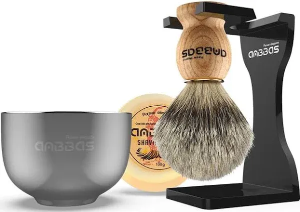 Anbbas 4in1 Pure Badger Hair Shaving Set