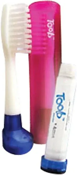 Toob 4-in-1 Refillable Travel Toothbrush Kit - Blue