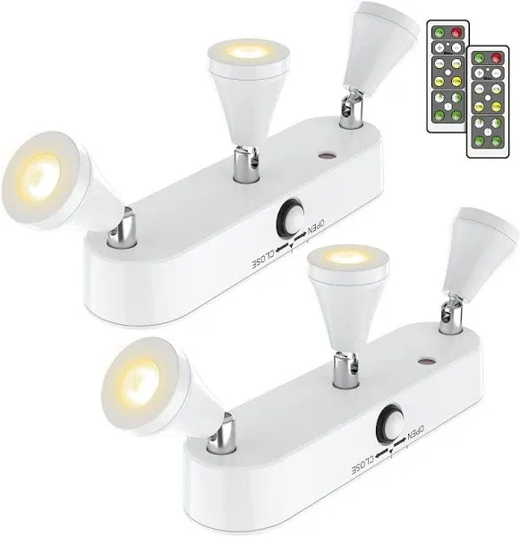 2 Pack Wireless Picture Light Battery Operated, LED Spotlight Indoor with Remote