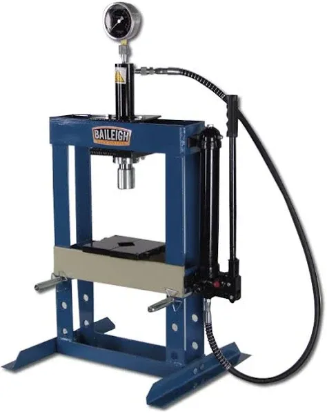 BAILEIGH HSP-10H 10 Ton Capacity 7&quot; Ram Travel Hydraulic Shop Press