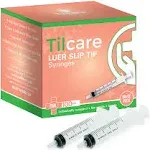 Care Touch CTSLL5 Luer Lock Tip Syringe, 5 mL, 100 Disposable Syringes Without Needles