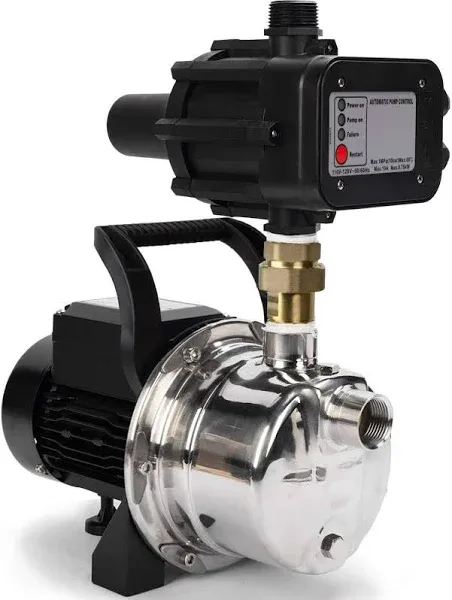 Stainless Steel Automatic Booster Water Pump w/Smart Controller .6 HP 110V-120V